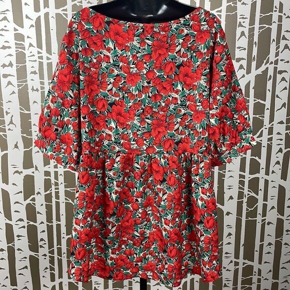 SHEIN Curve 3XL Tulip Printed Hi-Lo Babydoll Top - Picture 5 of 16